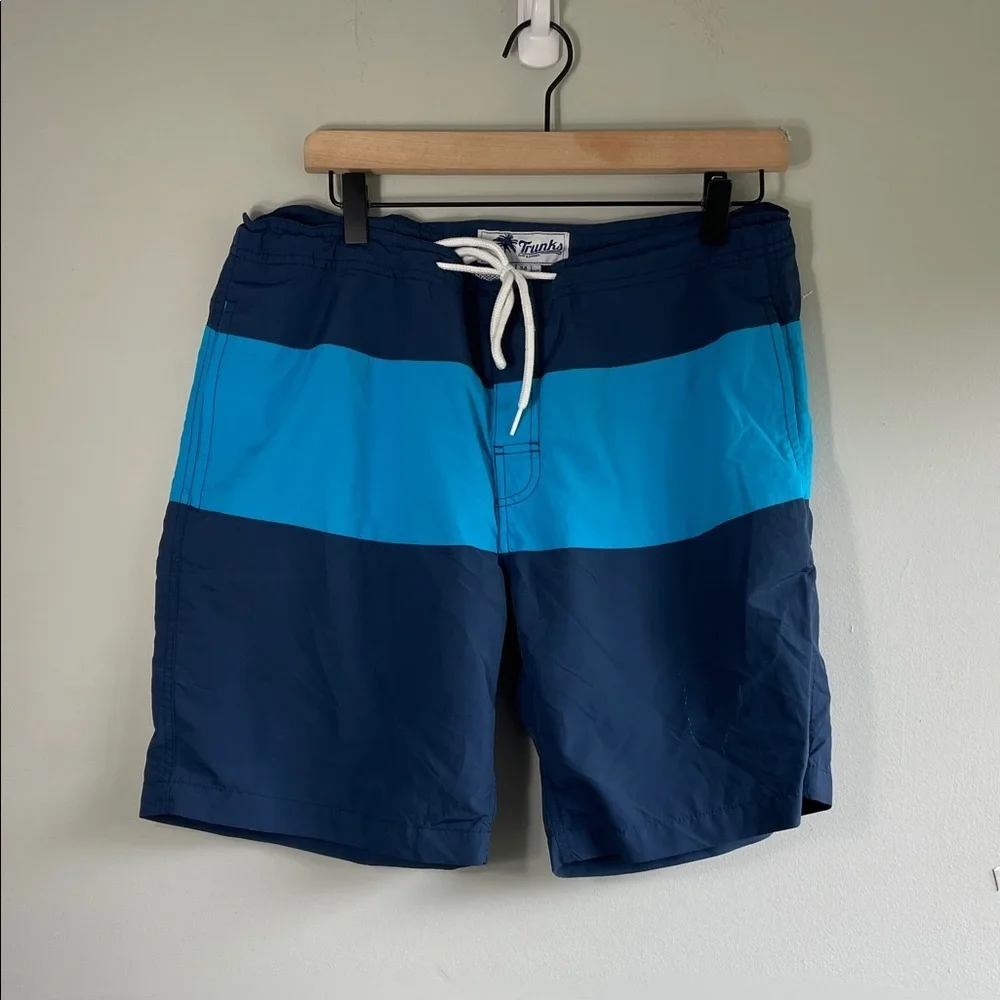 Men's Blue Two-Tone Swim Board Shorts
